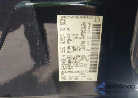 2018 Nissan Murano Sl from USA, damaged, VIN 5N1AZ2MH8JN203479